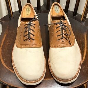 Polo Ralph Lauren Lars Saddle Shoes Men's US 9.5D Brown Leather Oxford